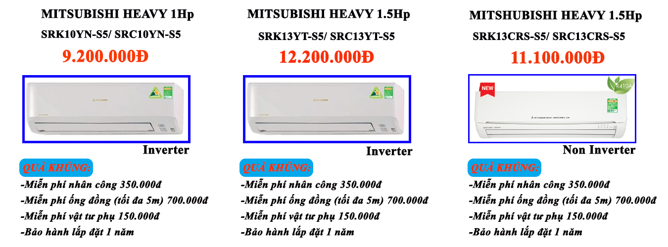 Khuyến mãi Mitsubishi Heavy
