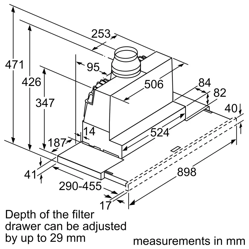 Máy hút mùi âm tủ Bosch DFS097A51B 1 quạt hút may hut mui bosch dfs097a51b 1 quat hut 3