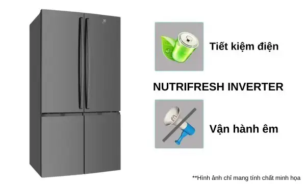 Tủ lạnh 4 cánh Inverter UltimateTaste 700 - Xám đậm, 541L, EQE6000A-B Tủ lạnh Electrolux Inverter 541 lít EQE6000A-B