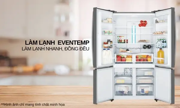 Tủ lạnh 4 cánh Inverter UltimateTaste 700 - Xám đậm, 541L, EQE6000A-B Tủ lạnh Electrolux Inverter 541 lít EQE6000A-B